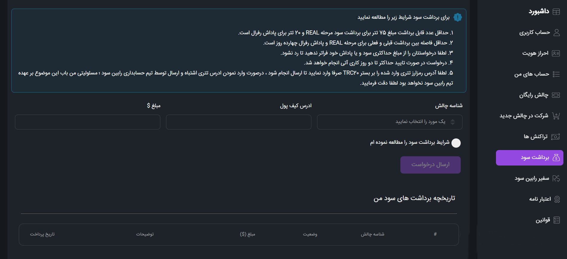 نحوه برداشت سود کد رفرال