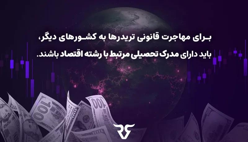 اسکناسها و متن «برای مهاجرت قانونی تریدرها باید دارای مدرک تحصیلی مرتبط با اقتصاد باشند»
